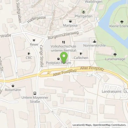 Standortübersicht der Tankstelle Nachhaltige Energielösungen Waiblingen GmbH in 71332 Waiblingen