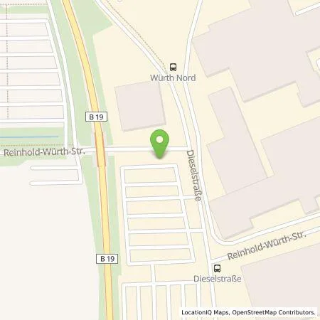 Standortübersicht der Tankstelle Adolf Würth GmbH & Co. KG in 74653 Künzelsau