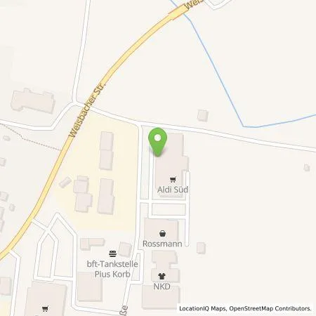 Standortübersicht der Tankstelle ALDI SÜD Immobilienverwaltungs-GmbH & Co. oHG in 97653 Bischofsheim an der Rhön