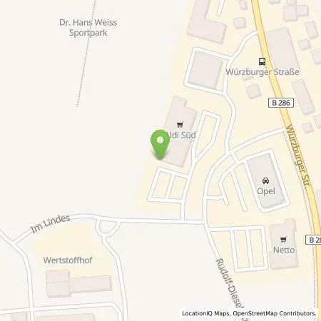 Standortübersicht der Tankstelle ALDI SÜD Immobilienverwaltungs-GmbH & Co. oHG in 97688 Bad Kissingen