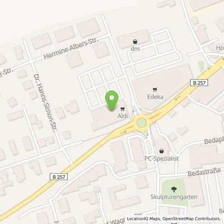 Standortübersicht der Tankstelle ALDI SÜD Immobilienverwaltungs-GmbH & Co. oHG in 54634 Bitburg