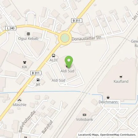 Standortübersicht der Tankstelle ALDI SÜD Immobilienverwaltungs-GmbH & Co. oHG in 89155 Erbach