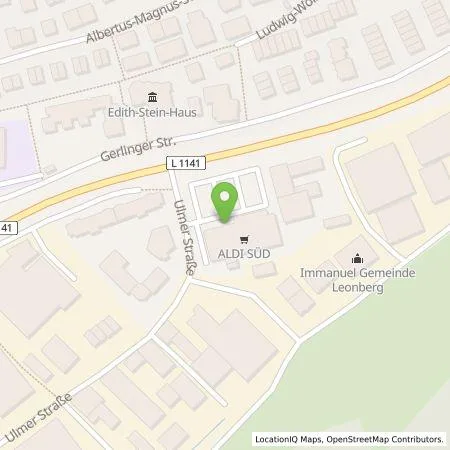 Standortübersicht der Tankstelle ALDI SÜD Immobilienverwaltungs-GmbH & Co. oHG in 71229 Leonberg