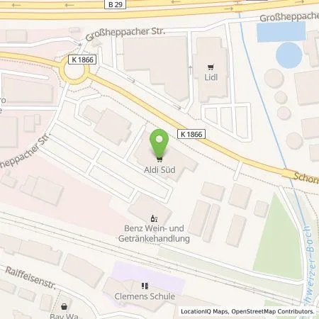 Standortübersicht der Tankstelle ALDI SÜD Immobilienverwaltungs-GmbH & Co. oHG in 71384 Weinstadt