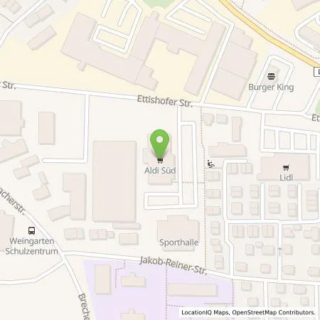 Standortübersicht der Tankstelle ALDI SÜD Immobilienverwaltungs-GmbH & Co. oHG in 88250 Weingarten