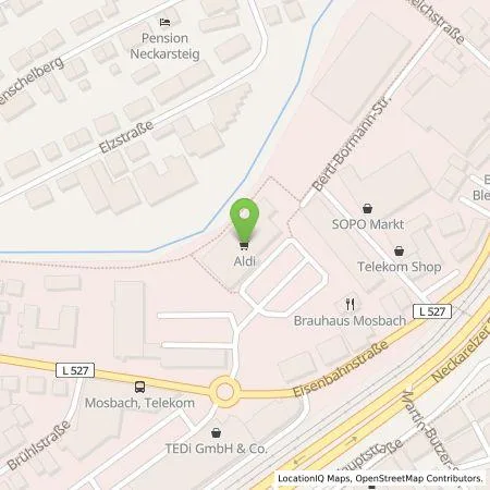 Standortübersicht der Tankstelle ALDI SÜD Immobilienverwaltungs-GmbH & Co. oHG in 74821 Mosbach