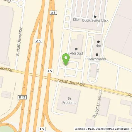 Standortübersicht der Tankstelle ALDI SÜD Immobilienverwaltungs-GmbH & Co. oHG in 64331 Weiterstadt