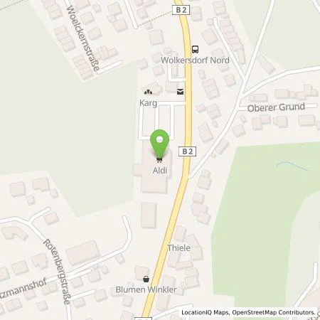 Standortübersicht der Tankstelle ALDI SÜD Immobilienverwaltungs-GmbH & Co. oHG in 91126 Schwabach (Wolkersdorf)