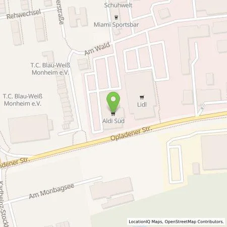 Standortübersicht der Tankstelle ALDI SÜD Immobilienverwaltungs-GmbH & Co. oHG in 40789 Monheim