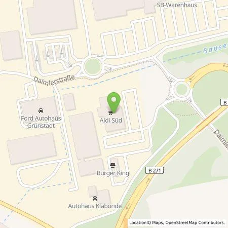 Standortübersicht der Tankstelle ALDI SÜD Immobilienverwaltungs-GmbH & Co. oHG in 67269 Grünstadt