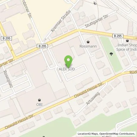 Standortübersicht der Tankstelle ALDI SÜD Immobilienverwaltungs-GmbH & Co. oHG in 70469 Stuttgart
