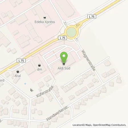 Standortübersicht der Tankstelle ALDI SÜD Immobilienverwaltungs-GmbH & Co. oHG in 76549 Hügelsheim