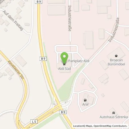 Standortübersicht der Tankstelle ALDI SÜD Immobilienverwaltungs-GmbH & Co. oHG in 47652 Weeze