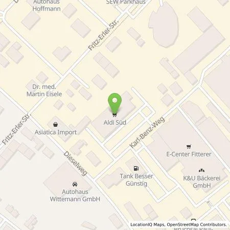 Standortübersicht der Tankstelle ALDI SÜD Immobilienverwaltungs-GmbH & Co. oHG in 76646 Bruchsal