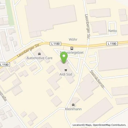 Standortübersicht der Tankstelle ALDI SÜD Immobilienverwaltungs-GmbH & Co. oHG in 71292 Friolzheim