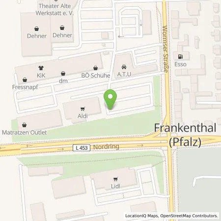 Standortübersicht der Tankstelle ALDI SÜD Immobilienverwaltungs-GmbH & Co. oHG in 67227 Frankenthal