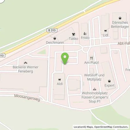 Standortübersicht der Tankstelle ALDI SÜD Immobilienverwaltungs-GmbH & Co. oHG in 87629 Füssen