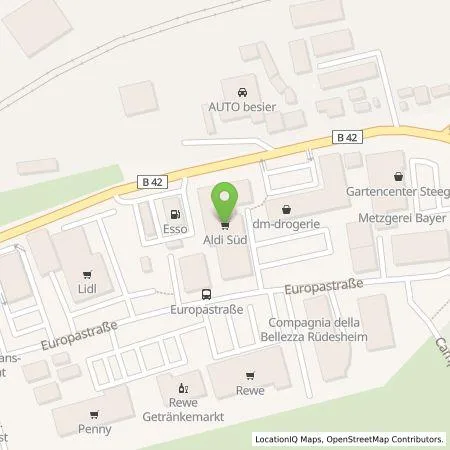 Standortübersicht der Tankstelle ALDI SÜD Immobilienverwaltungs-GmbH & Co. oHG in 65385 Rüdesheim am Rhein