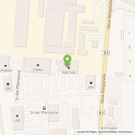 Standortübersicht der Tankstelle ALDI SÜD Immobilienverwaltungs-GmbH & Co. oHG in 64665 Alsbach-Hähnlein
