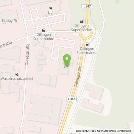 Standortübersicht der Tankstelle ALDI SÜD Immobilienverwaltungs-GmbH & Co. oHG in 66763 Dillingen