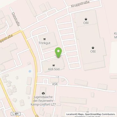 Standortübersicht der Tankstelle ALDI SÜD Immobilienverwaltungs-GmbH & Co. oHG in 47475 Kamp-Lintfort