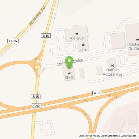 Standortübersicht der Tankstelle ALDI SÜD Immobilienverwaltungs-GmbH & Co. oHG in 84051 Essenbach/Altheim