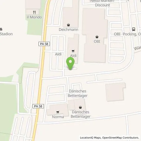 Standortübersicht der Tankstelle ALDI SÜD Immobilienverwaltungs-GmbH & Co. oHG in 94060 Pocking