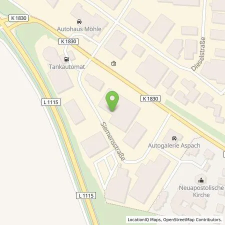 Standortübersicht der Tankstelle ALDI SÜD Immobilienverwaltungs-GmbH & Co. oHG in 71546 Aspach