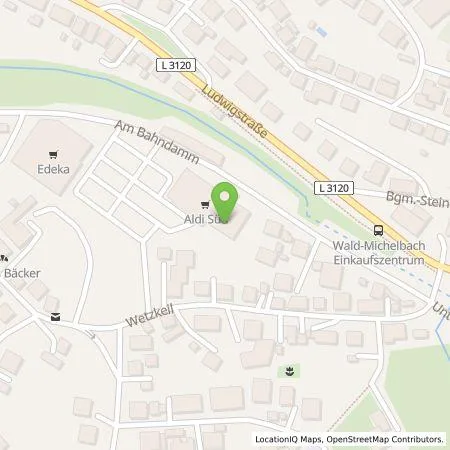 Standortübersicht der Tankstelle ALDI SÜD Immobilienverwaltungs-GmbH & Co. oHG in 69483 Wald-Michelbach