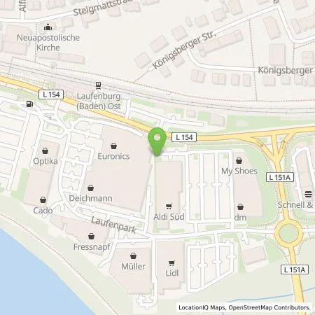 Standortübersicht der Tankstelle ALDI SÜD Immobilienverwaltungs-GmbH & Co. oHG in 79725 Laufenburg (Baden)