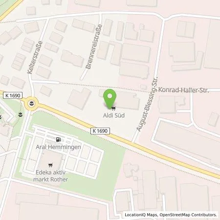 Standortübersicht der Tankstelle ALDI SÜD Immobilienverwaltungs-GmbH & Co. oHG in 71282 Hemmingen
