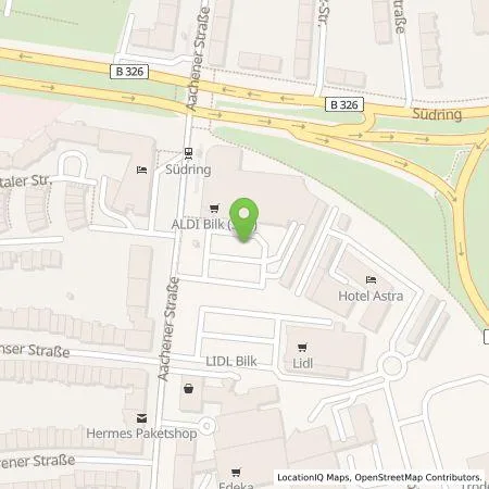 Standortübersicht der Tankstelle ALDI SÜD Immobilienverwaltungs-GmbH & Co. oHG in 40223 Düsseldorf