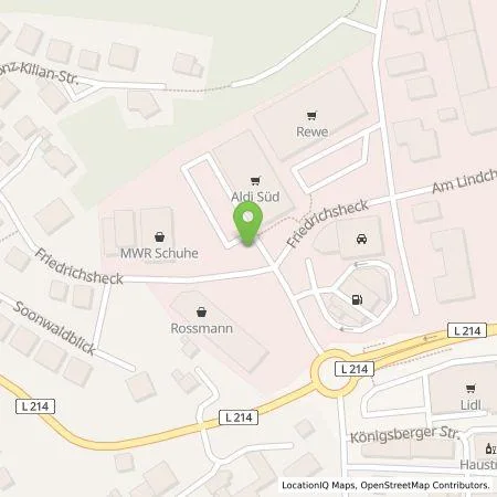 Standortübersicht der Tankstelle ALDI SÜD Immobilienverwaltungs-GmbH & Co. oHG in 55442 Stromberg