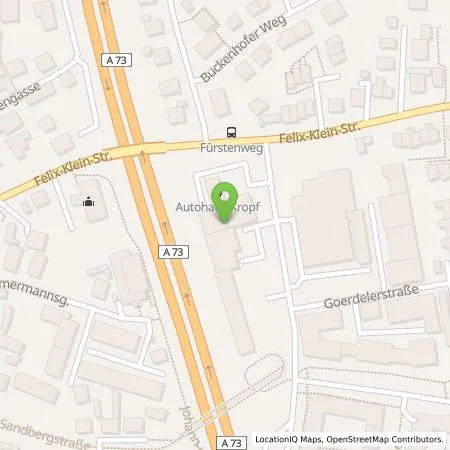 Standortübersicht der Tankstelle Autohaus Kropf GmbH in 91058 Erlangen