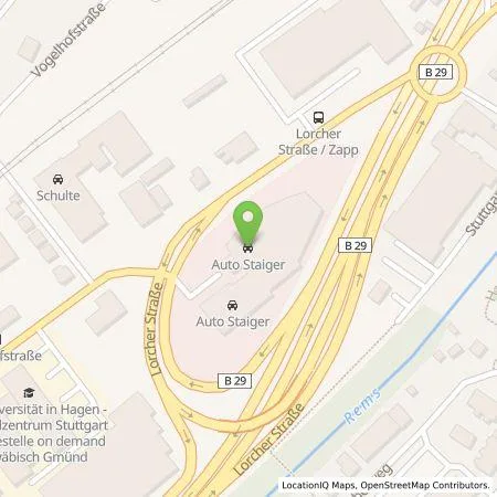 Standortübersicht der Tankstelle Autohaus Staiger GmbH in 73525 Schwäbisch-Gmünd