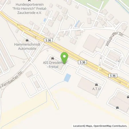 Standortübersicht der Tankstelle AIS Dresden GmbH in 01705 Freital