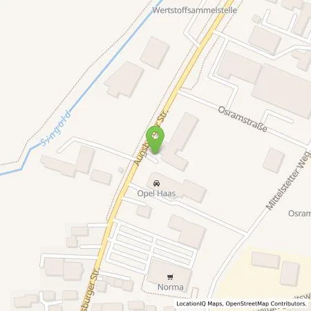 Standortübersicht der Tankstelle Georg Haas GmbH & Co KG Automobile in 86830 Schwabmünchen