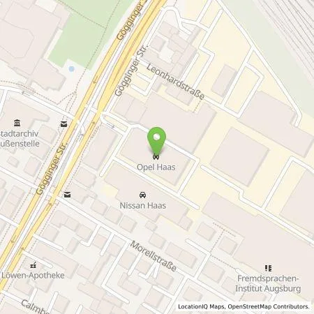 Standortübersicht der Tankstelle Georg Haas GmbH & Co KG Automobile in 86159 Augsburg