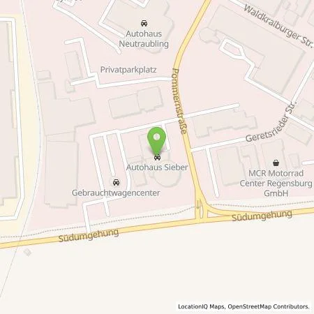 Standortübersicht der Tankstelle Sieber Automobile GmbH & Co KG in 93073 Neutraubling