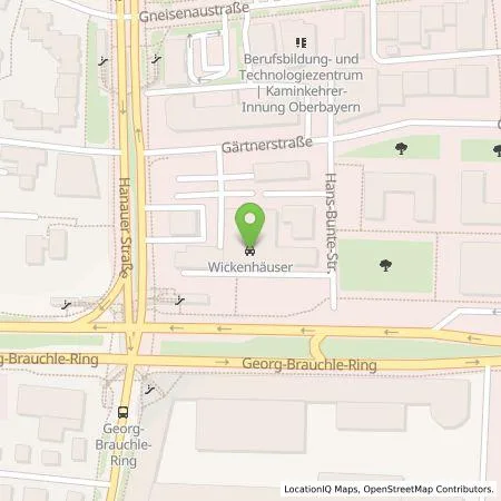 Standortübersicht der Tankstelle Wickenhäuser GmbH&Co KG in 80992 München