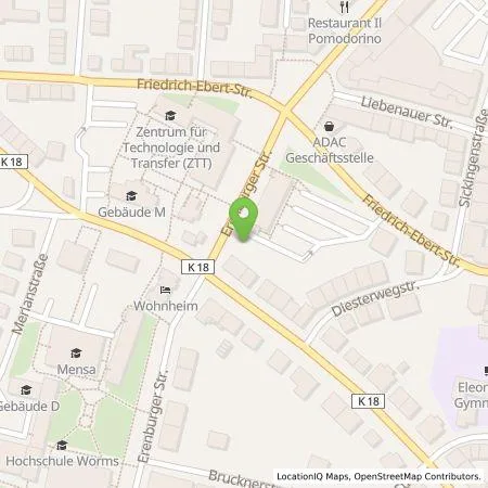 Standortübersicht der Tankstelle EWR AG in 67549 Worms