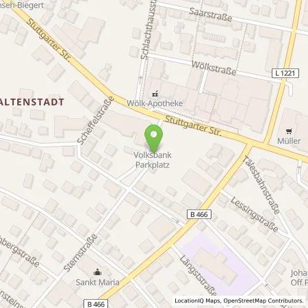 Standortübersicht der Tankstelle Volksbank Göppingen eG in 73312 Geislingen an der Steige