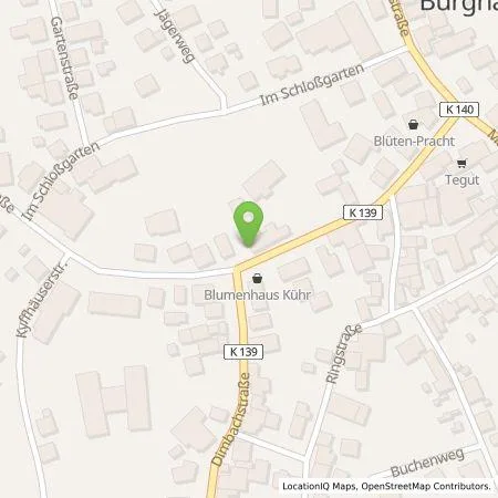 Standortübersicht der Tankstelle RhönEnergie Fulda GmbH in 36151 Burghaun