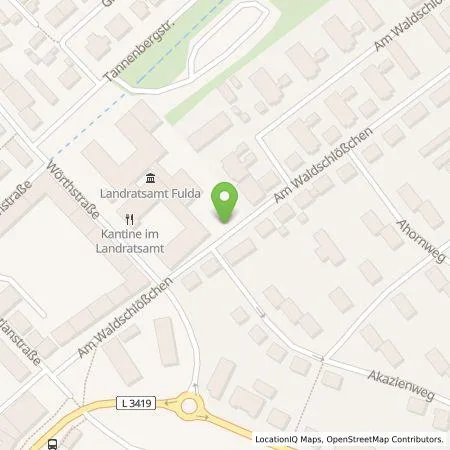 Standortübersicht der Tankstelle RhönEnergie Fulda GmbH in 36037 Fulda