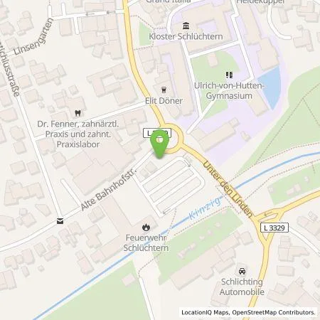 Standortübersicht der Tankstelle RhönEnergie Fulda GmbH in 36381 Schlüchtern