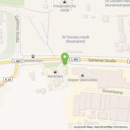 Standortübersicht der Tankstelle Westfalen AG in 46282 Dorsten