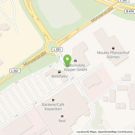 Standortübersicht der Tankstelle Westfalen AG in 48249 Dülmen