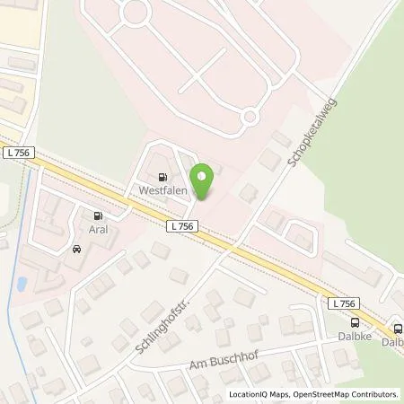 Standortübersicht der Tankstelle Westfalen AG in 33689 Bielefeld