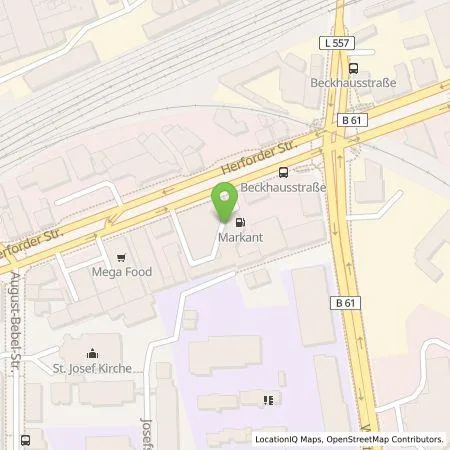 Standortübersicht der Tankstelle Westfalen AG in 33602 Bielefeld