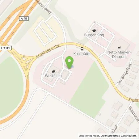 Standortübersicht der Tankstelle Westfalen AG in 34225 Baunatal